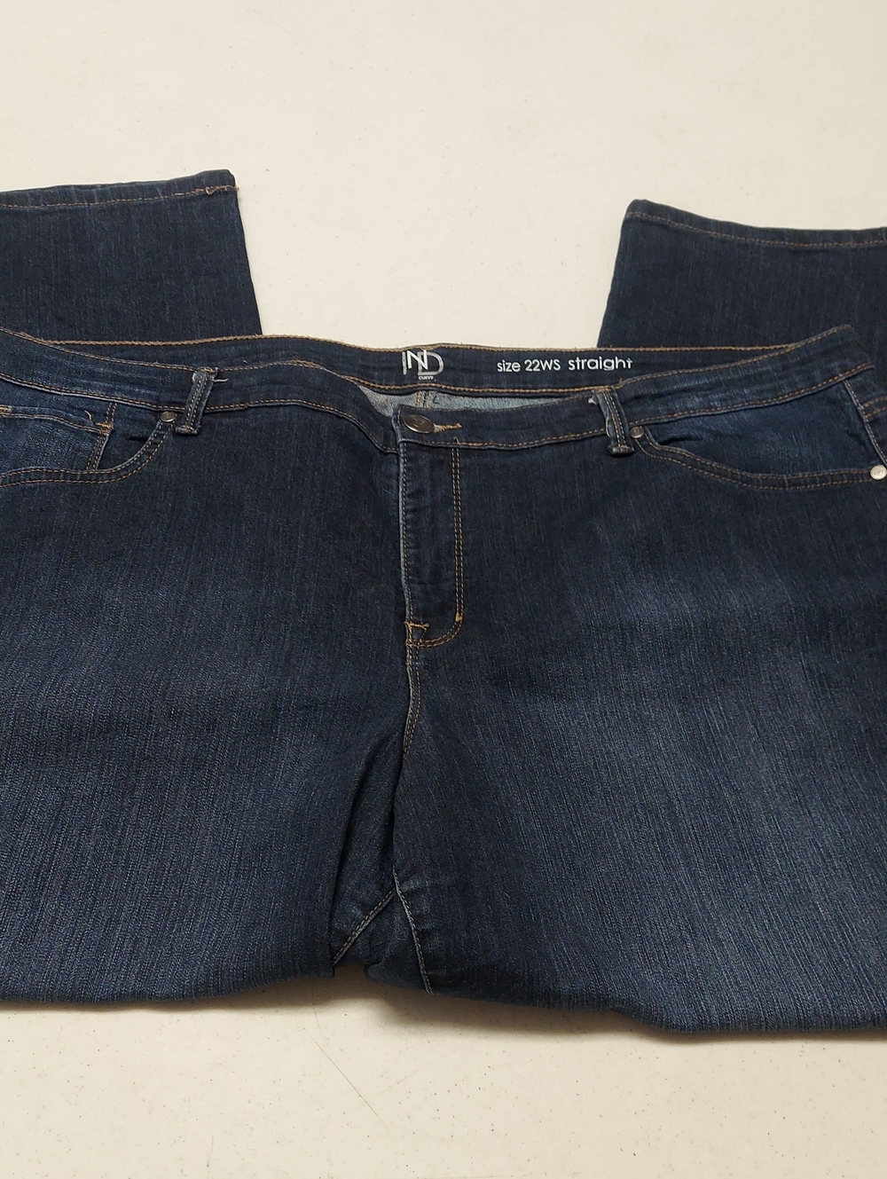 New Directions Dark Blue Straight Leg Jeans Sz 22WS